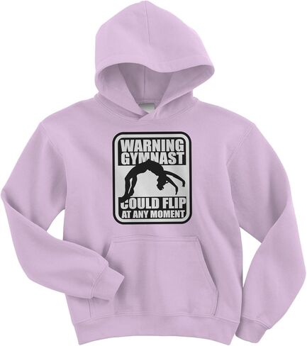 Threadrock Big Girls' Warning Gymnast Could Flip Youth Hoodie Sweatshirt in Saudi Arabia