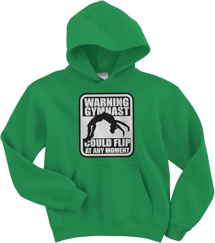 Threadrock Big Girls' Warning Gymnast Could Flip Youth Hoodie Sweatshirt in Saudi Arabia