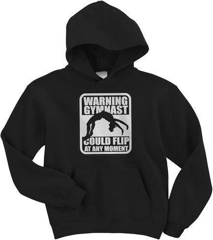 Threadrock Big Girls' Warning Gymnast Could Flip Youth Hoodie Sweatshirt in Saudi Arabia