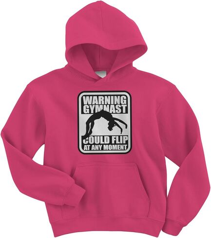 Threadrock Big Girls' Warning Gymnast Could Flip Youth Hoodie Sweatshirt in Saudi Arabia