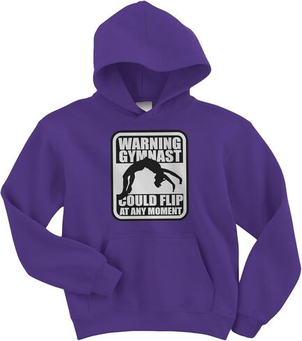 Threadrock Big Girls' Warning Gymnast Could Flip Youth Hoodie Sweatshirt in Saudi Arabia
