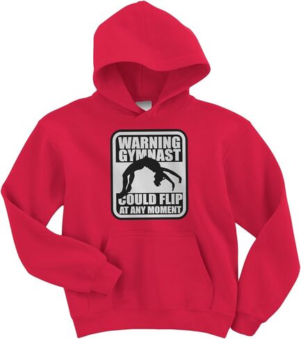 Threadrock Big Girls' Warning Gymnast Could Flip Youth Hoodie Sweatshirt in Saudi Arabia