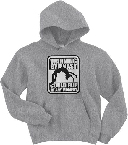 Threadrock Big Girls' Warning Gymnast Could Flip Youth Hoodie Sweatshirt in Saudi Arabia