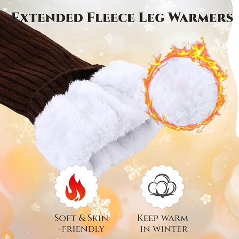 Fleece Over Knee Leg Warmer for Women Extra Long Leg Warmers Knit Thick Boot Cuffs Socks for Winter in Saudi Arabia