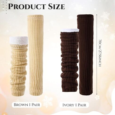 Fleece Over Knee Leg Warmer for Women Extra Long Leg Warmers Knit Thick Boot Cuffs Socks for Winter in Saudi Arabia