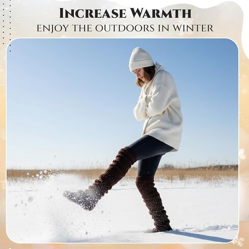 Fleece Over Knee Leg Warmer for Women Extra Long Leg Warmers Knit Thick Boot Cuffs Socks for Winter in Saudi Arabia