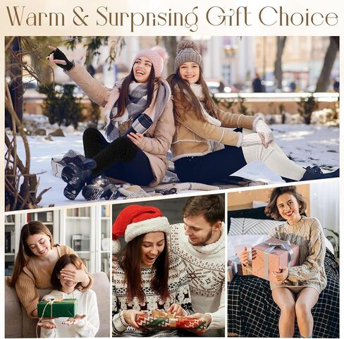 4 Sets Woman's Knee High Socks Long Knitted Arm Warmers Set over Knee Leg Warmers Knit Fingerless Gloves in Saudi Arabia