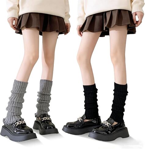 2 Pairs Leg Warmers for Women, 80s 90s Fashion Knit Leg Warmer Socks for Party Dance Sports in Saudi Arabia