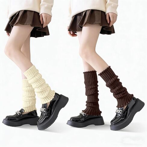 2 Pairs Leg Warmers for Women, 80s 90s Fashion Knit Leg Warmer Socks for Party Dance Sports in Saudi Arabia