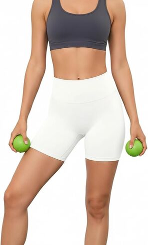 High Waisted Workout Biker Shorts for Women-5" Tummy Control Athletic Running Gym Yoga Spandex Shorts in Kuwait