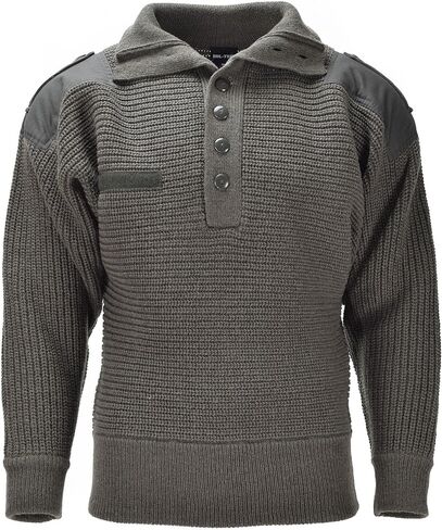 Austrian Army Alpine Sweater Mil-Tec Men’s Pullover Knit, Breathable V-Neck Wool Sweater, Olive in Saudi Arabia
