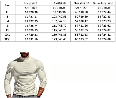 Men's Slim Fit Turtleneck Long Sleeve Basic Top, Soft Lightweight Mock Neck Pullover for Casual or Business in Saudi Arabia