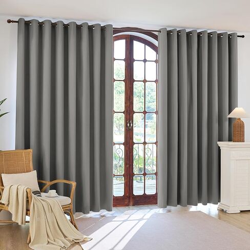 4-Panel-Curtain 100% Blackout, 84 Inch Length for Bedroom Living Room, Grommet Thermal Insulated Room Darkening Drapes, Light Blocking Window Treatment Decor, Pack of 4, 54x84, Taupe in Saudi Arabia