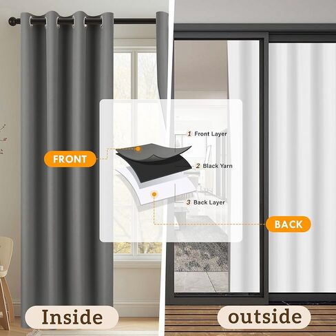 4-Panel-Curtain 100% Blackout, 84 Inch Length for Bedroom Living Room, Grommet Thermal Insulated Room Darkening Drapes, Light Blocking Window Treatment Decor, Pack of 4, 54x84, Taupe in Saudi Arabia