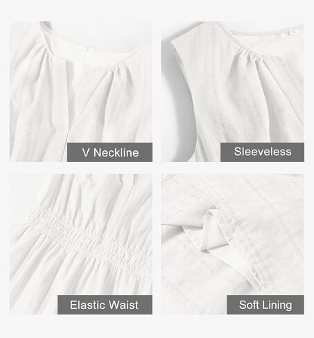 MEROKEETY Women's 2026 Summer Casual Mini Sundress Beach Vacation Sleeveless V Neck Flowy A Line Dress with Pockets in Saudi Arabia