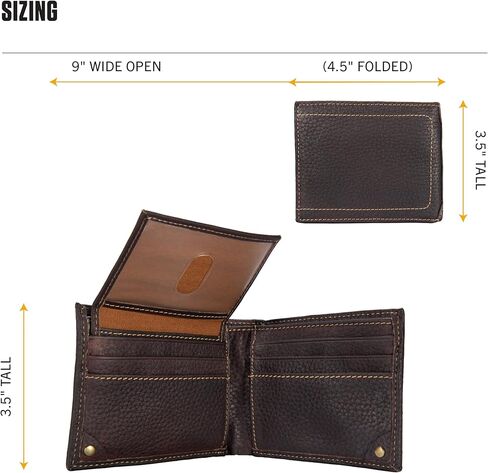 Carhartt Men’s Pebble Leather Full Grain Leather Wallets, Durable Design, Multiple Card Slots, Gifts for Men in Saudi Arabia