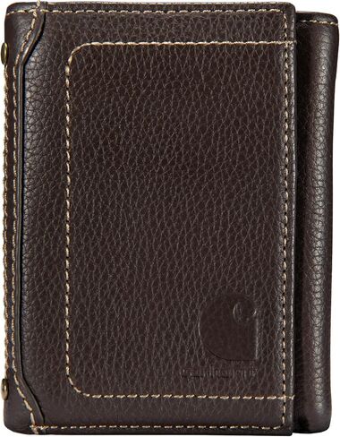 Carhartt Men’s Pebble Leather Full Grain Leather Wallets, Durable Design, Multiple Card Slots, Gifts for Men in Saudi Arabia