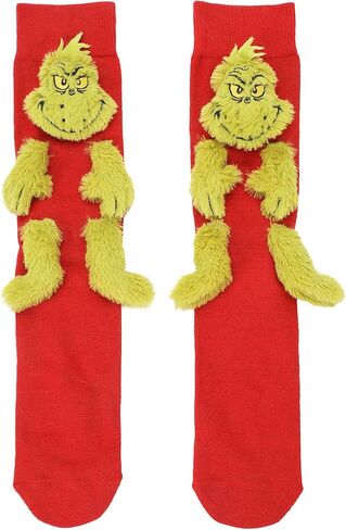 جوارب Bioworld The Grinch ثلاثية الأبعاد من القطيفة للرأس والأقدام من القطيفة المبتكرة in Kuwait