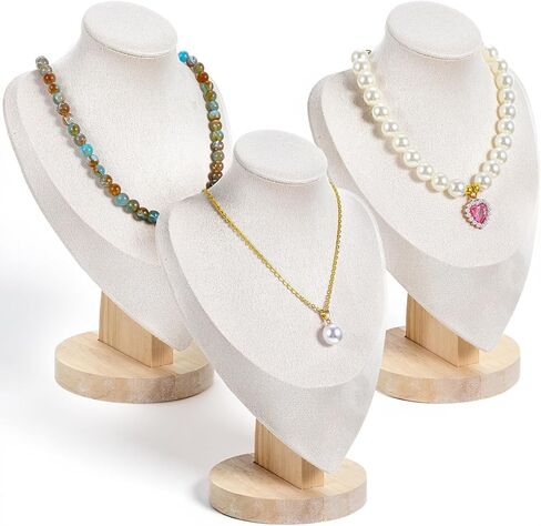 MAQUITA 3 Pcs Necklace Display Stands, Jewelry Bust Display Stands, 3d Necklace Bust Stand for Selling Mannequin Home Trade Organizer Shows Photography (Beige) in Saudi Arabia