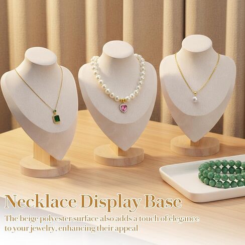MAQUITA 3 Pcs Necklace Display Stands, Jewelry Bust Display Stands, 3d Necklace Bust Stand for Selling Mannequin Home Trade Organizer Shows Photography (Beige) in Saudi Arabia