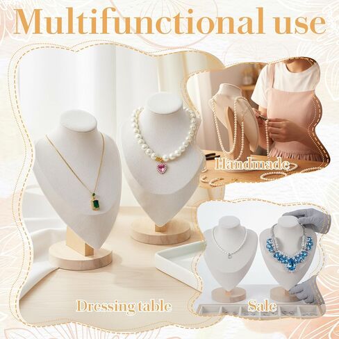 MAQUITA 3 Pcs Necklace Display Stands, Jewelry Bust Display Stands, 3d Necklace Bust Stand for Selling Mannequin Home Trade Organizer Shows Photography (Beige) in Saudi Arabia
