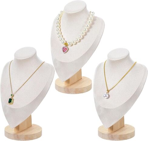 MAQUITA 3 Pcs Necklace Display Stands, Jewelry Bust Display Stands, 3d Necklace Bust Stand for Selling Mannequin Home Trade Organizer Shows Photography (Beige) in Saudi Arabia