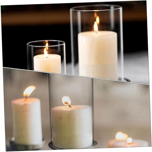 Zerodeko Glass Candle Holder Sleeve Borosilicate Candle Shade for Home Open Ended Design for Tealight Candles and Creating Warm Atmosphere in Saudi Arabia