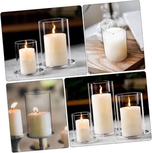 Zerodeko Glass Candle Holder Sleeve Borosilicate Candle Shade for Home Open Ended Design for Tealight Candles and Creating Warm Atmosphere in Saudi Arabia
