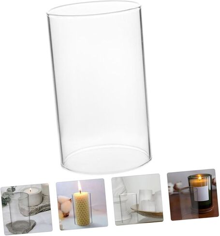Zerodeko Glass Candle Holder Sleeve Borosilicate Candle Shade for Home Open Ended Design for Tealight Candles and Creating Warm Atmosphere in Saudi Arabia
