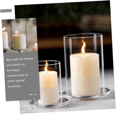 Zerodeko Glass Candle Holder Sleeve Borosilicate Candle Shade for Home Open Ended Design for Tealight Candles and Creating Warm Atmosphere in Saudi Arabia