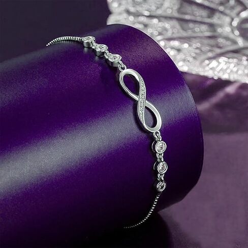 To My Daughter Infinity Heart Bracelet, Bracelet For Her, Daughter Jewelry Gift From Mom or Dad With Heartfelt Message & Elegant Box in Saudi Arabia