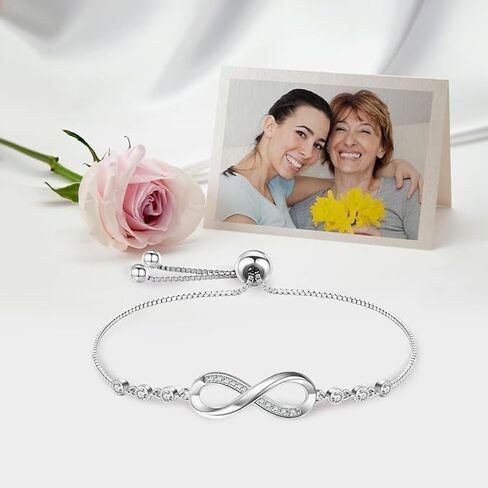 To My Daughter Infinity Heart Bracelet, Bracelet For Her, Daughter Jewelry Gift From Mom or Dad With Heartfelt Message & Elegant Box in Saudi Arabia