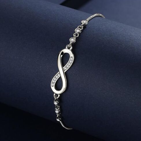 To My Daughter Infinity Heart Bracelet, Bracelet For Her, Daughter Jewelry Gift From Mom or Dad With Heartfelt Message & Elegant Box in Saudi Arabia