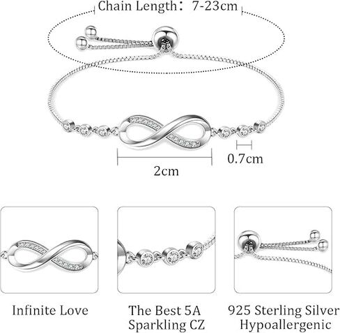 To My Daughter Infinity Heart Bracelet, Bracelet For Her, Daughter Jewelry Gift From Mom or Dad With Heartfelt Message & Elegant Box in Saudi Arabia