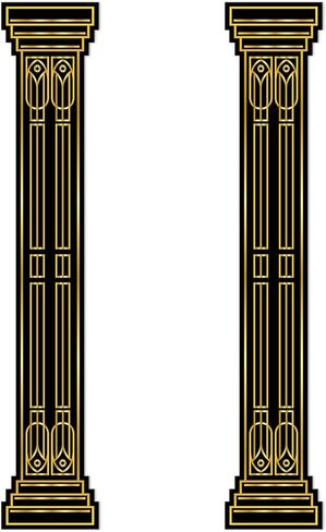 2Pcs 71.9 Inch 1920's Party Decorations Roaring 20's Column Pull Down Cut Outs Awards Night Door Porch Banner Paper Cutouts Vintage 1920s Jazz Photo Booth Props for Halloween Birthday Wedding Decor in Saudi Arabia