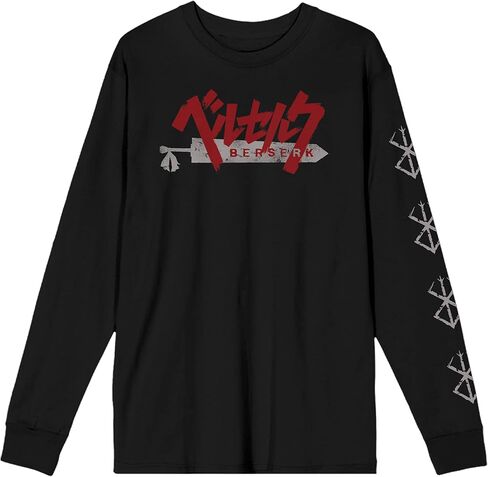 Bioworld Berserk Sword Logo Men's Black Long Sleeve Shirt in Saudi Arabia