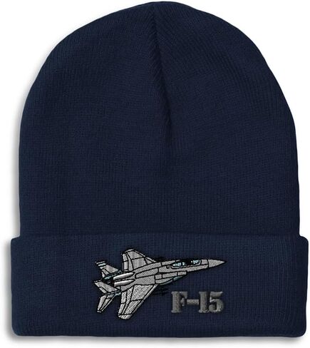 Speedy Pros Beanies for Men F-15 Aircraft Name Embroidery Skull Cap Winter Hats for Women Acrylic One Size in Saudi Arabia