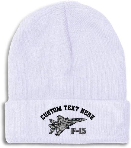 Speedy Pros Beanies for Men F-15 Aircraft Name Embroidery Skull Cap Winter Hats for Women Acrylic One Size in Saudi Arabia