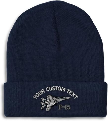 Speedy Pros Beanies for Men F-15 Aircraft Name Embroidery Skull Cap Winter Hats for Women Acrylic One Size in Saudi Arabia