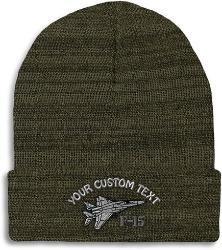 Speedy Pros Beanies for Men F-15 Aircraft Name Embroidery Skull Cap Winter Hats for Women Acrylic One Size in Saudi Arabia