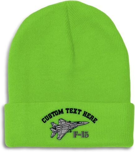 Speedy Pros Beanies for Men F-15 Aircraft Name Embroidery Skull Cap Winter Hats for Women Acrylic One Size in Saudi Arabia