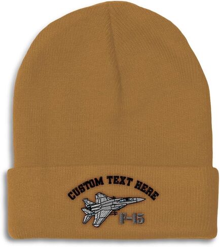 Speedy Pros Beanies for Men F-15 Aircraft Name Embroidery Skull Cap Winter Hats for Women Acrylic One Size in Saudi Arabia