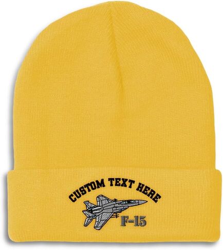 Speedy Pros Beanies for Men F-15 Aircraft Name Embroidery Skull Cap Winter Hats for Women Acrylic One Size in Saudi Arabia