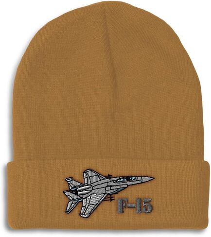 Speedy Pros Beanies for Men F-15 Aircraft Name Embroidery Skull Cap Winter Hats for Women Acrylic One Size in Saudi Arabia