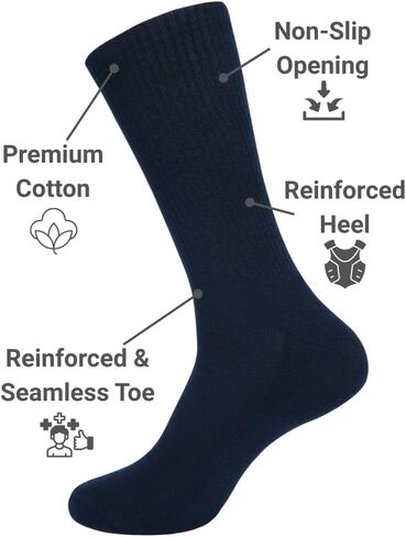 Performance Crew Socks for Men – Soft, Breathable Cotton Socks for Athletics, Training, Outdoor Sports & Daily Wear in Saudi Arabia
