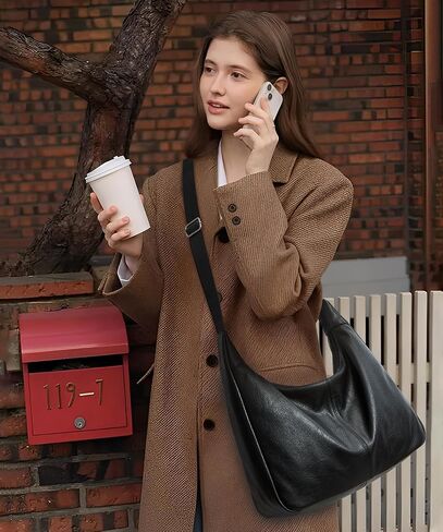 WLLWOO جلد نباتي مترهل المتشرد حقيبة المرأة عادية لينة حقيبة يد خمر Crossbody قابل للتعديل الكتف محفظة العمل اليومي in Kuwait