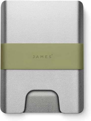 محفظة JAMES° The Lowe Minimalist المصنوعة من الألومنيوم المصنوعة باستخدام الحاسب الآلي للرجال، تحجب RFID بشكل طبيعي، بسيطة، نظيفة، نحيفة - فضي + أسود in Kuwait