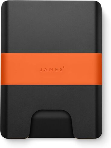 محفظة JAMES° The Lowe Minimalist المصنوعة من الألومنيوم المصنوعة باستخدام الحاسب الآلي للرجال، تحجب RFID بشكل طبيعي، بسيطة، نظيفة، نحيفة - فضي + أسود in Kuwait
