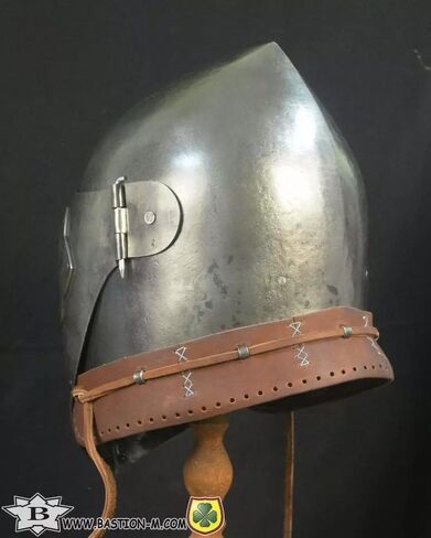 Generic Bascinet Knight Buhurt خوذة مع قناع قابل للتعديل وحزام جلدي مريح خوذة العصور الوسطى درع معركة هدية للحفلات التنكرية وLARP أسود، قياسي in Kuwait