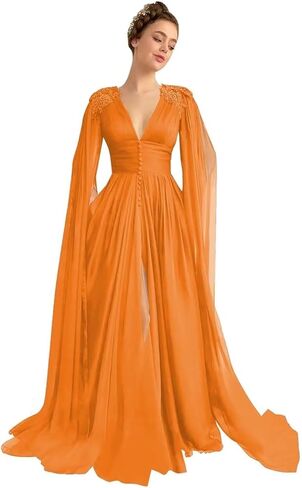 Dymaisei Tulle Prom Dresses with Cape Lace Applique Ball Gowns V Neck Formal Evening Dresses with Pockets in Saudi Arabia